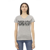 Trussardi Action Gray Cotton Women T-Shirt -   -  Trussardi Action.